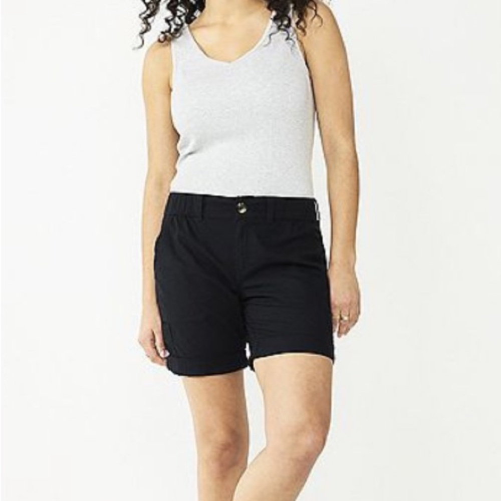 NWT Women's Black Sonoma Casual relaxed Bermuda utility Shorts size 16